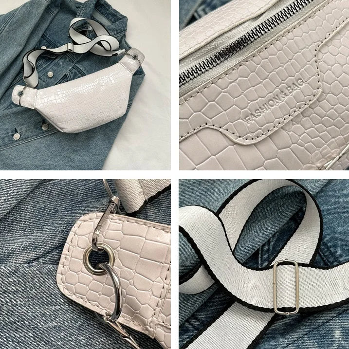 Sac banane cuir blanc