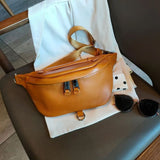 Banane femme luxe cuir camel