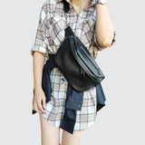 Banane femme luxe cuir noire