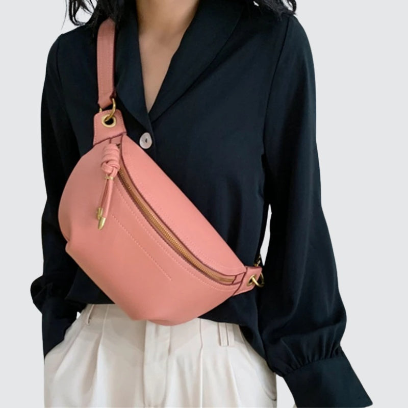 Banane femme luxe en cuir rose