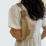 Banane femme tendance beige en paille