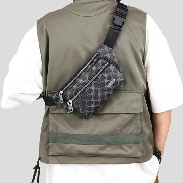 Banane homme luxe en tissu noire