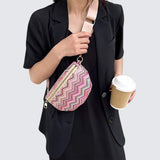 Banane sac bandoulière bohème rose