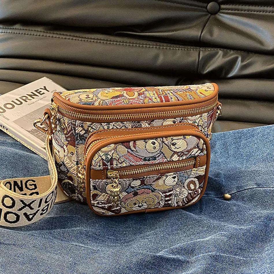 Banane bandoulière femme beige