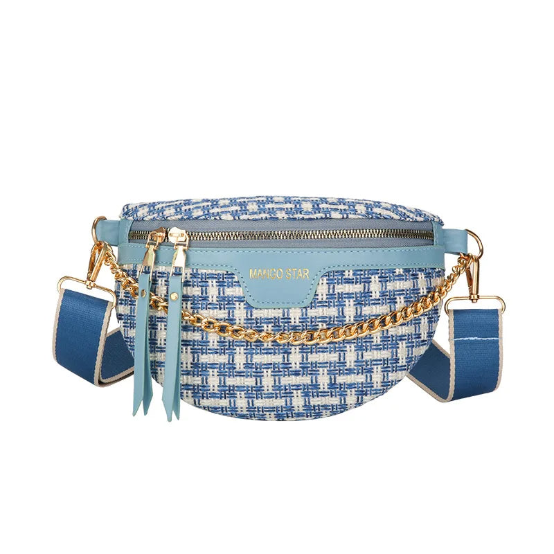 Banane sac bandouliere femme bleue