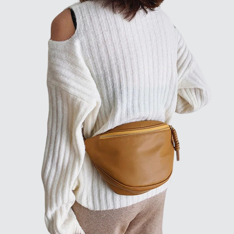 Banane sac femme cuir camel