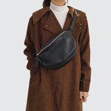 Banane sac femme cuir noir