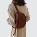 Banane sac femme en cuir marron