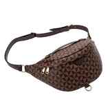 Banane sac femme luxe à motifs géométriques marron