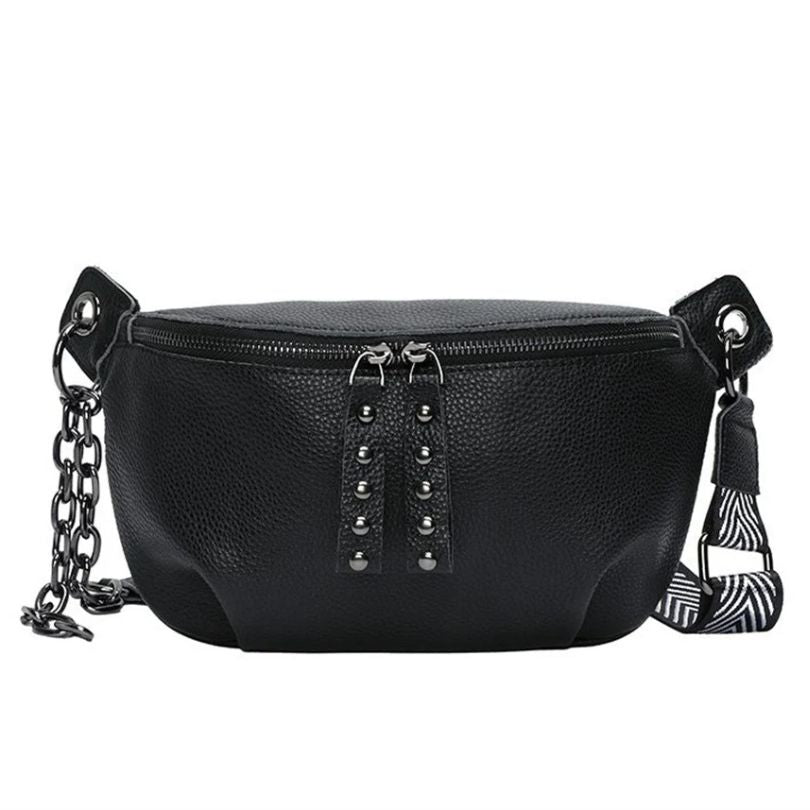 Sac banane femme luxe noir