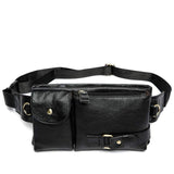 Sac banane homme cuir noir