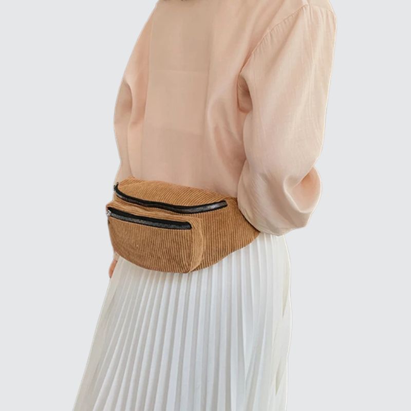 Banane velours côtelé camel