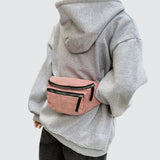 Banane velours côtelé rose