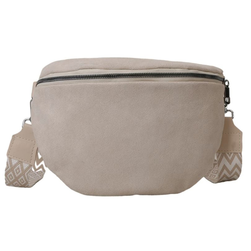 Grand sac banane daim blanc