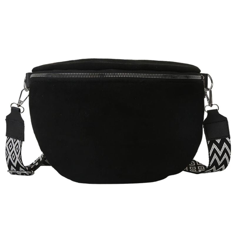 Grand sac banane daim noir