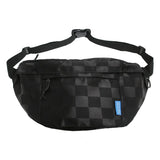 Grand sac banane damier noir