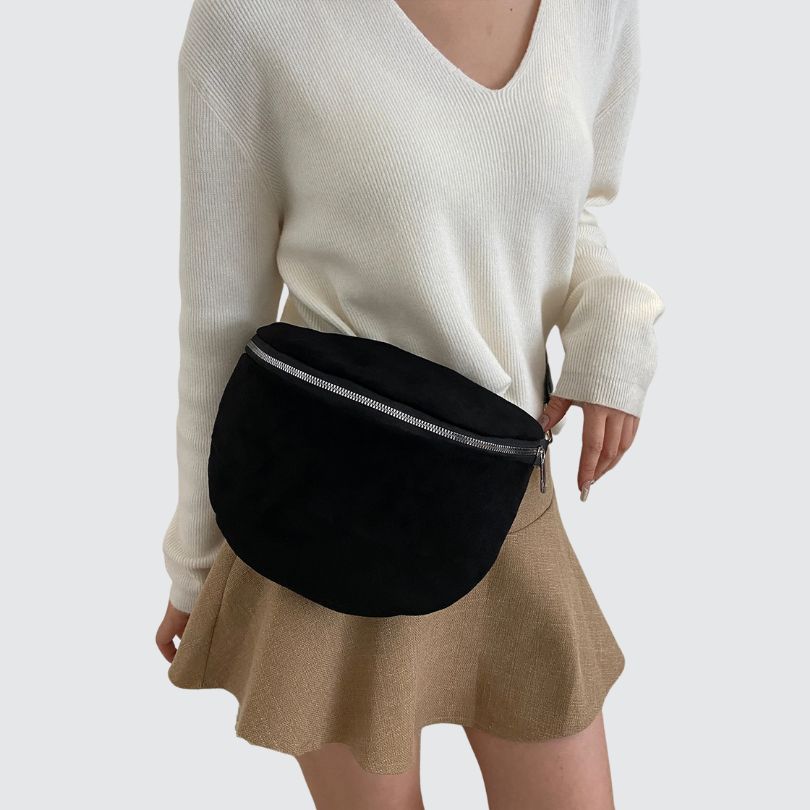 Grande banane en daim noire