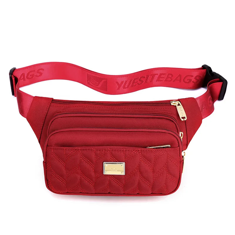 Sac banane tissu rouge