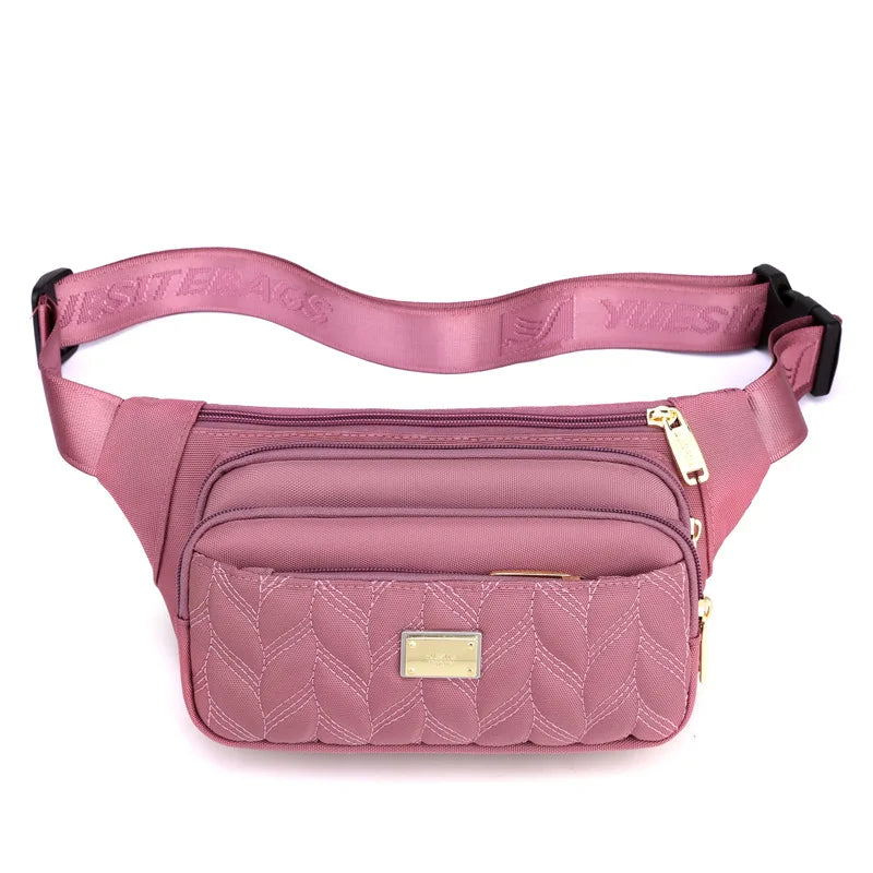 Sac banane tissu rose