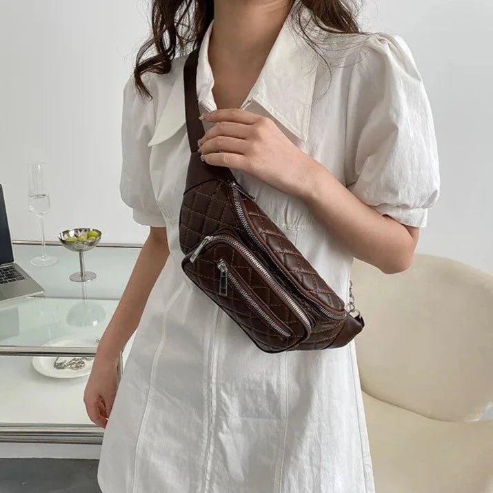 Sac banane femme cuir marron