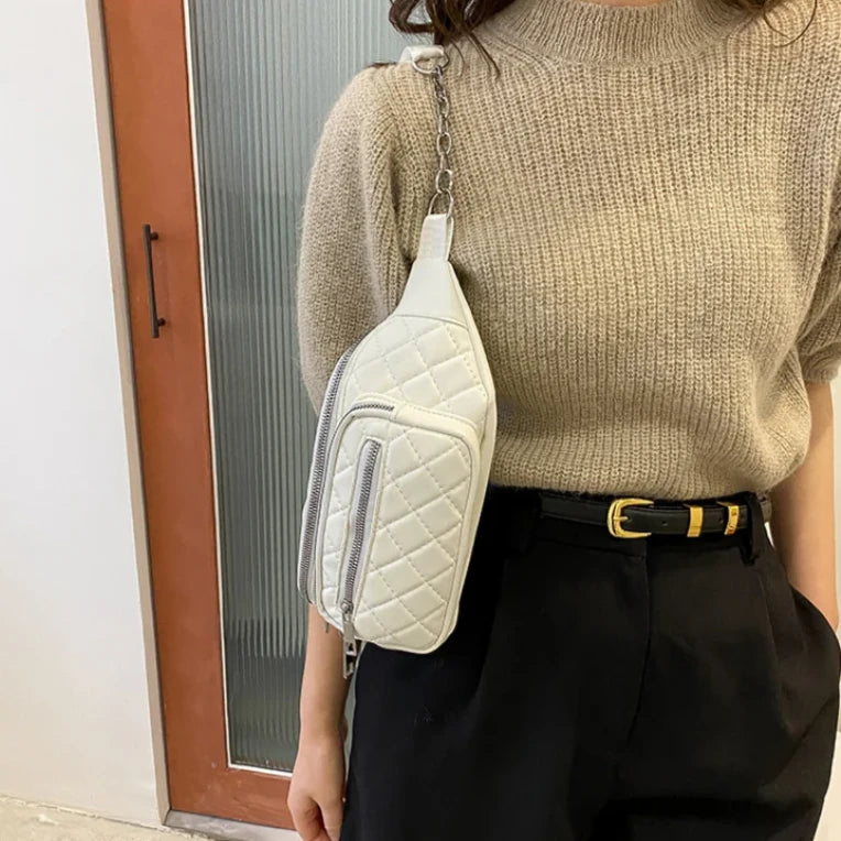 Sac banane femme cuir blanc