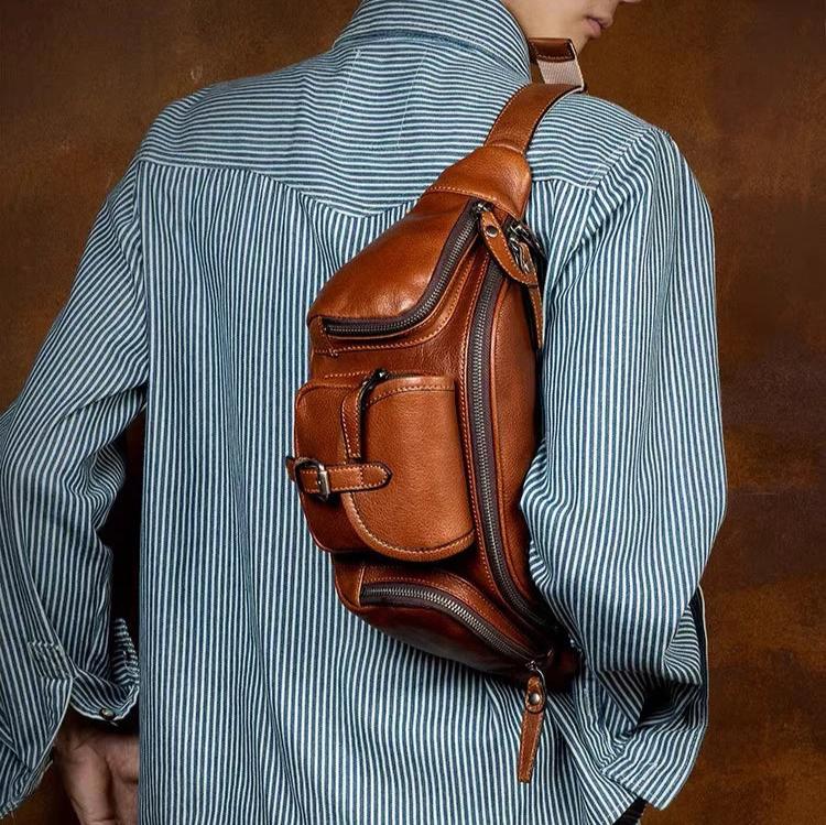 Sac Banane Homme en Cuir Vintage