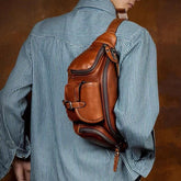 Sac Banane Homme en Cuir Vintage