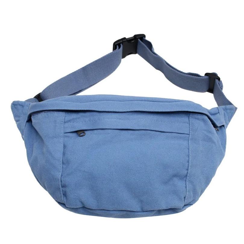 Sac banane XL en tissu bleu