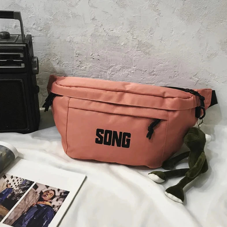 Sac banane XL look urbain corail