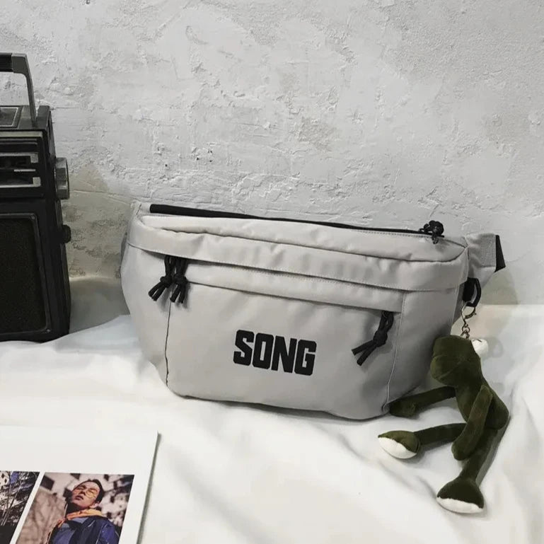 Sac banane XL look urbain gris