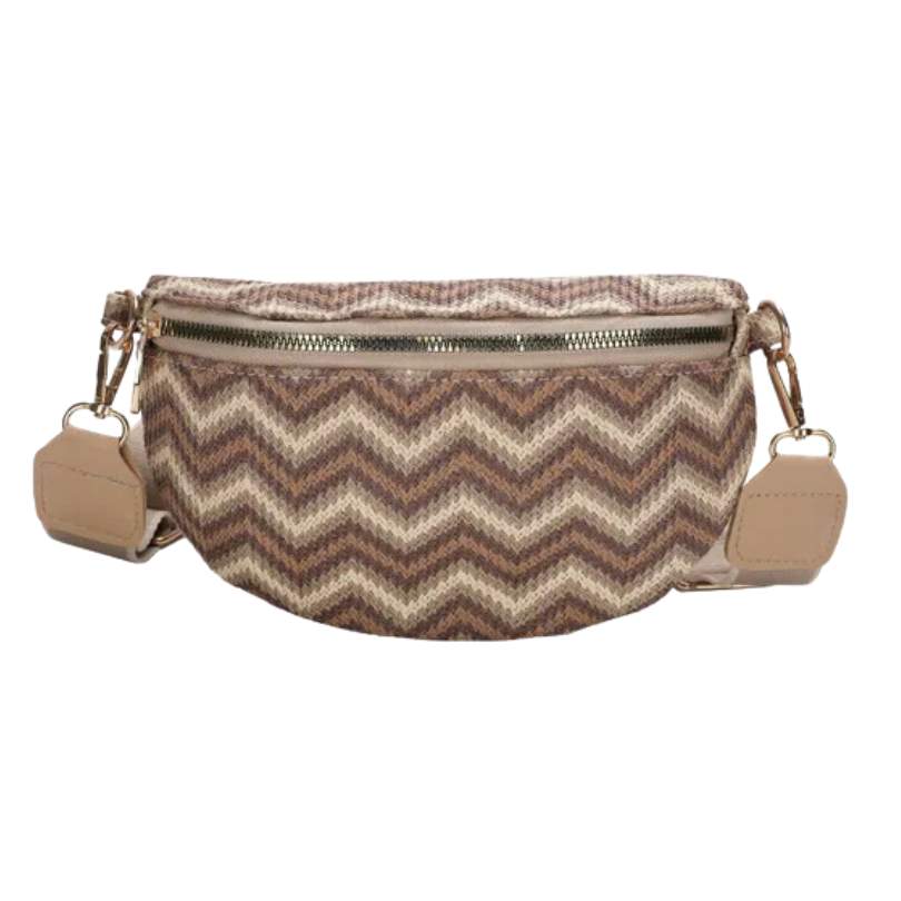 Sac banane bandoulière bohème beige
