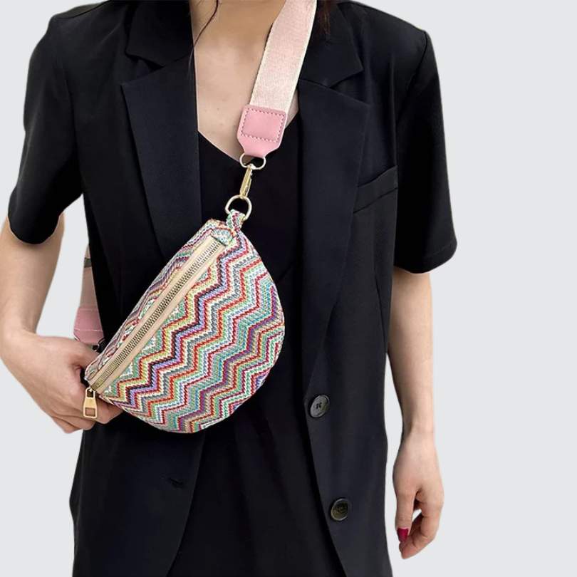 Sac banane bandoulière bohème rose