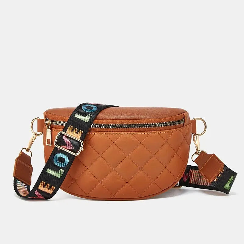 Sac banane bandoulière camel femme