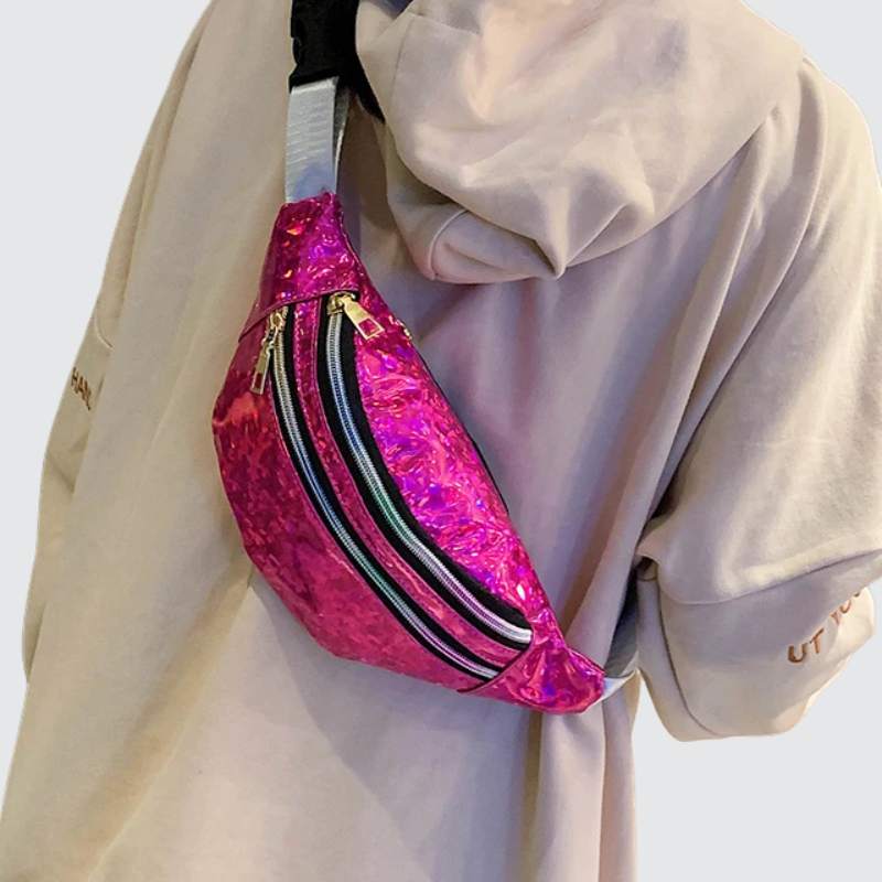 Sac banane brillant violet