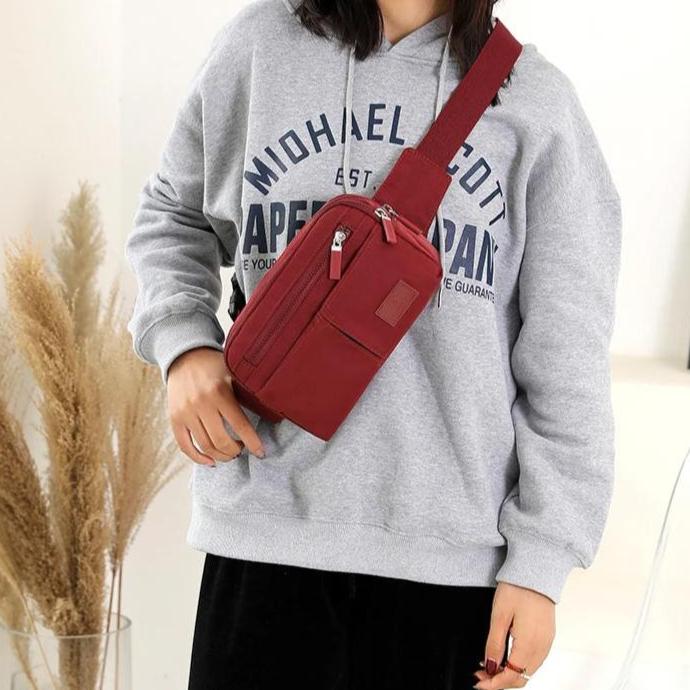 Sac banane compact multifonction imperméable rouge