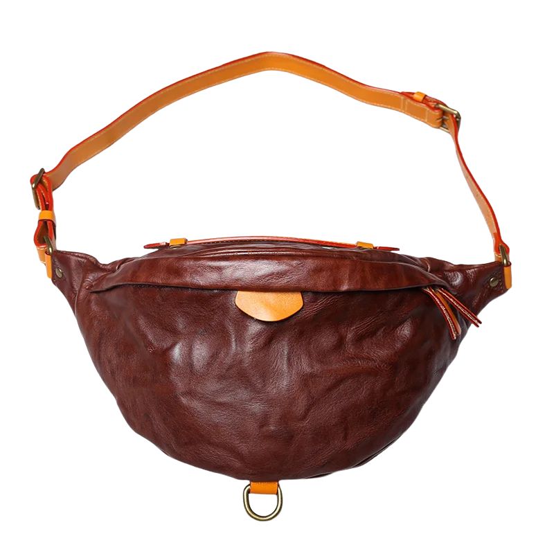 Sac banane en cuir aspect froissé