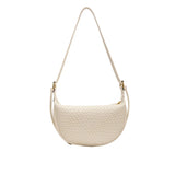 Sac banane femme en cuir tressé blanc