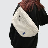 Sac banane en damier blanc