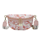 Sac banane fleuri femme rose