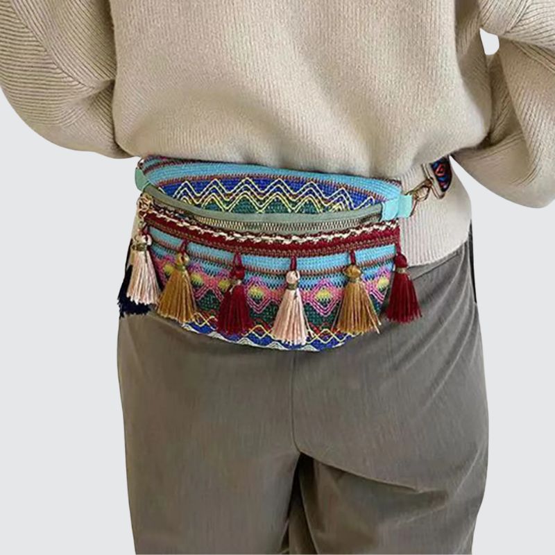 Sac banane femme avec pompon