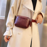 Sac banane pour femme en cuir bordeaux