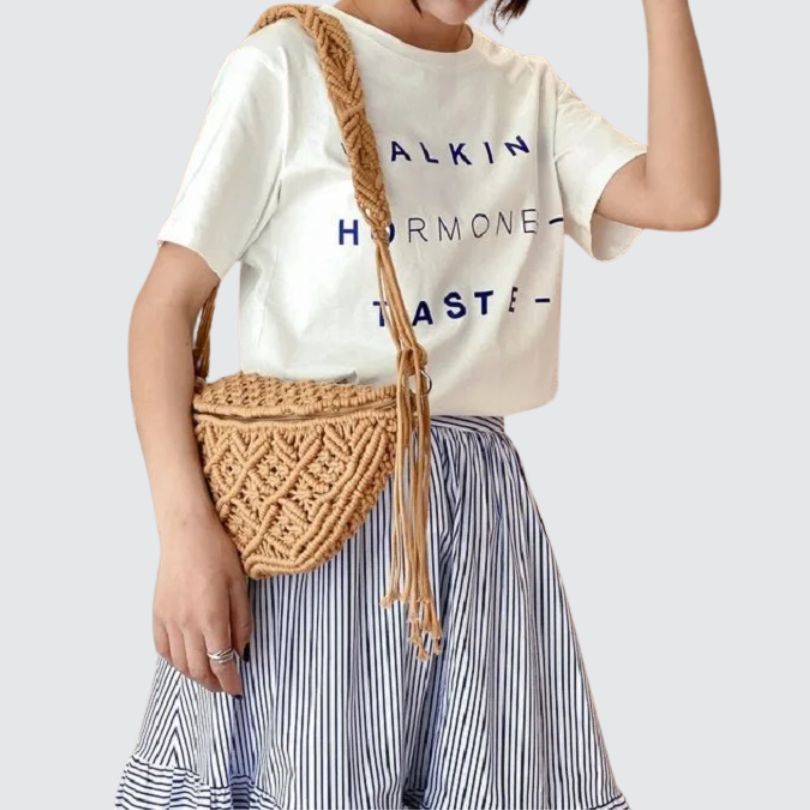 Sac banane femme tendance bohème marron