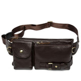 Sac banane homme cuir café