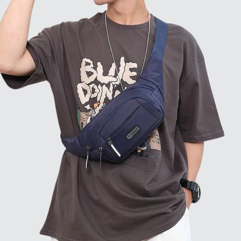 Sac banane impermeable bleu