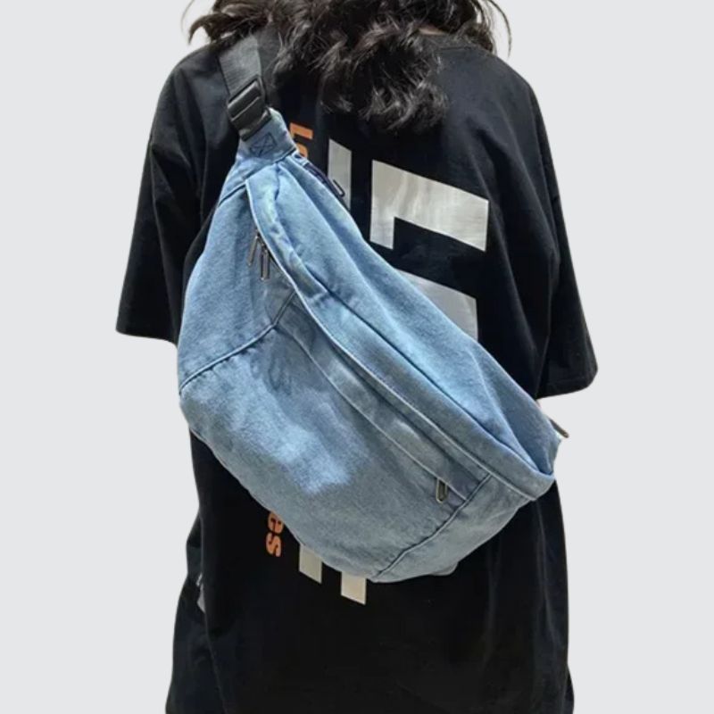 Sac banane jean XL bleu
