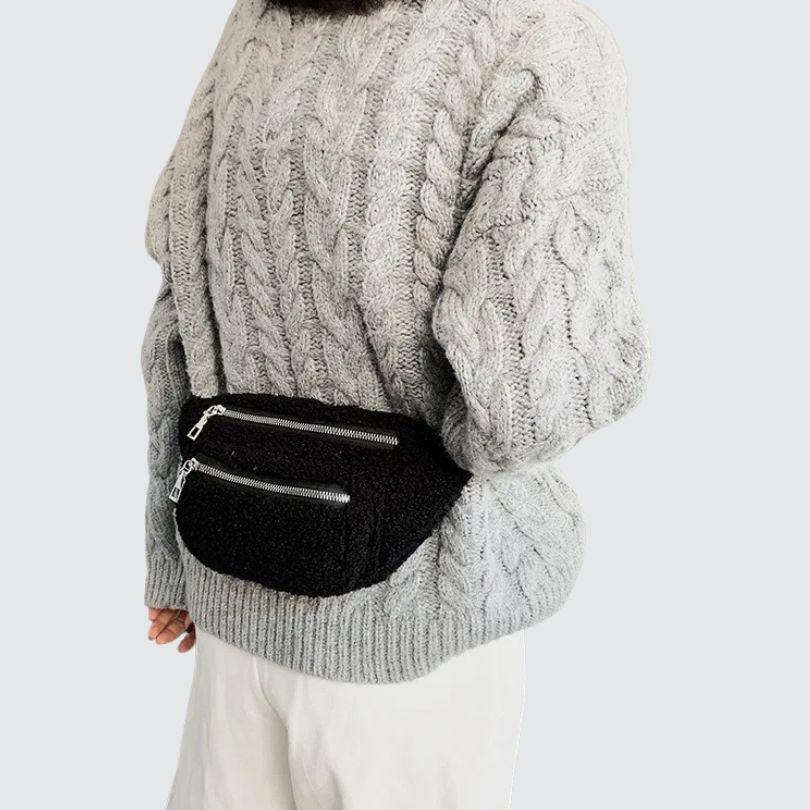 Sac banane moumoute tendance noir