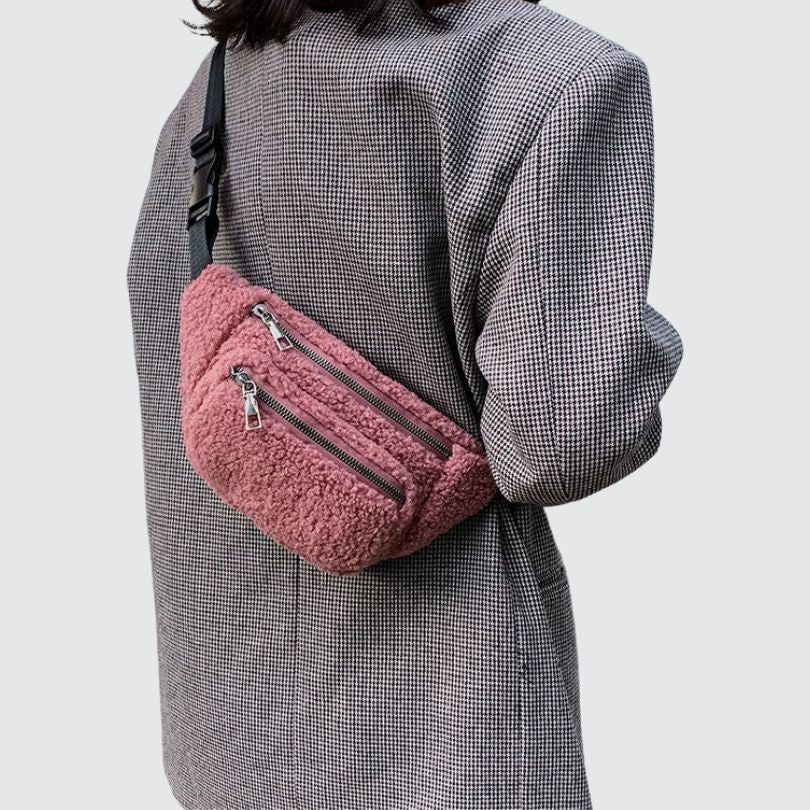 Sac banane moumoute tendance rose