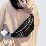 Sac banane noir brillant