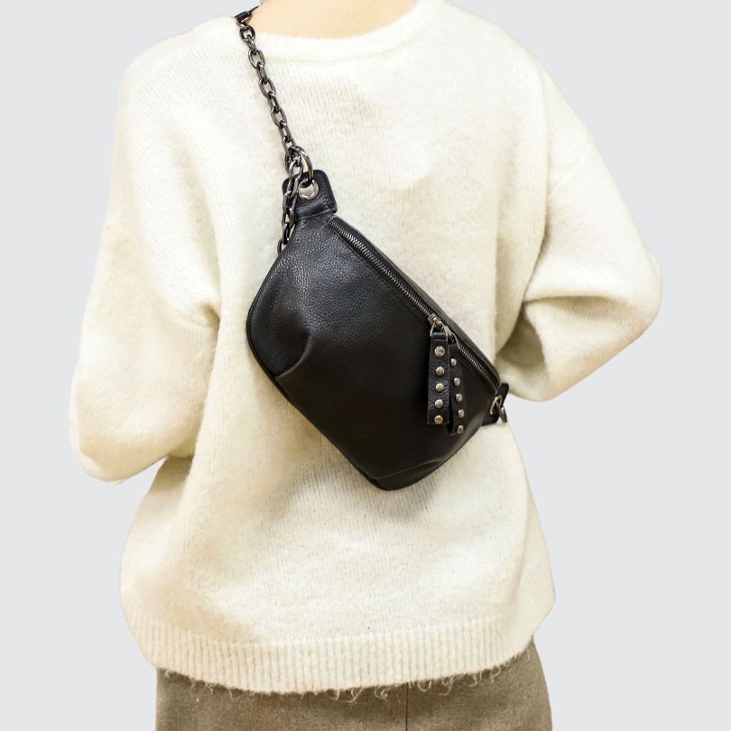 Sac banane noir pour femme luxe