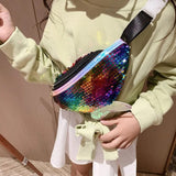 Sac banane paillette multicolore